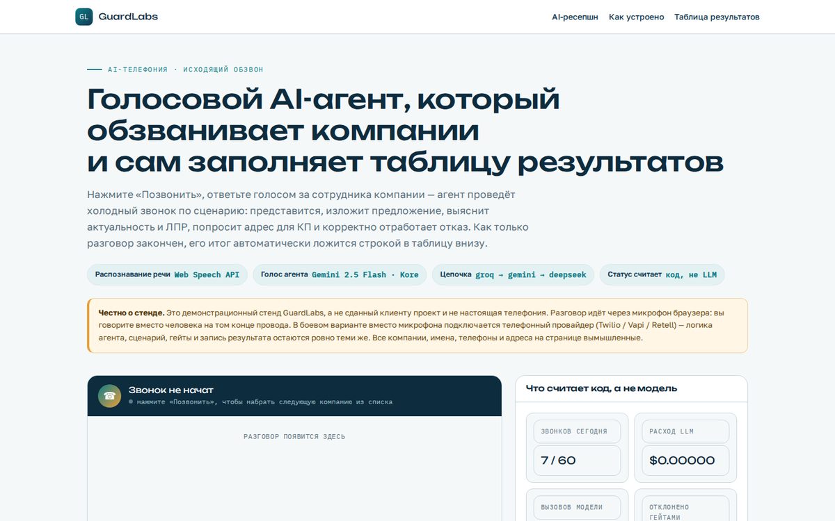 Outbound voice AI agent