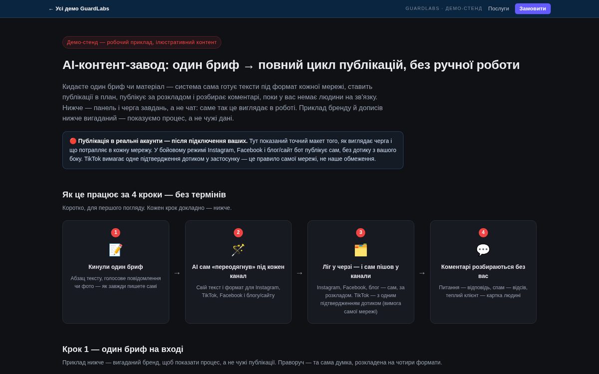 AI content factory: one brief, full cycle
