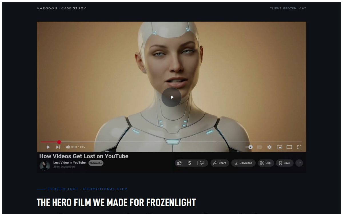 Frozenlight promotional film (MARODON)
