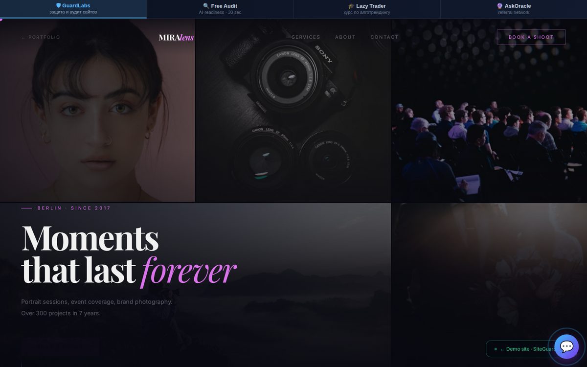 Mira Lens — photographer site
