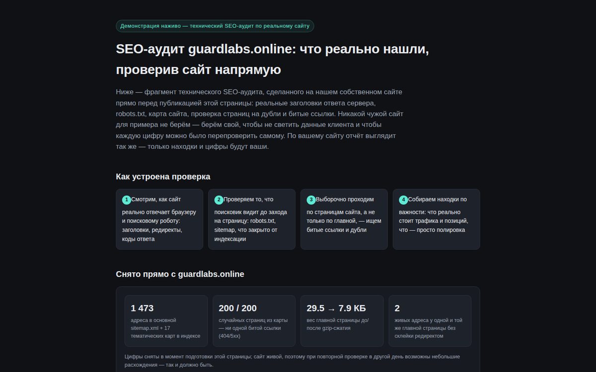 Auditoría técnica de SEO — demo en vivo