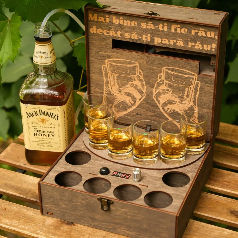 Наливатор DrinkMaker на 6 рюмок с гравировкой на крышке