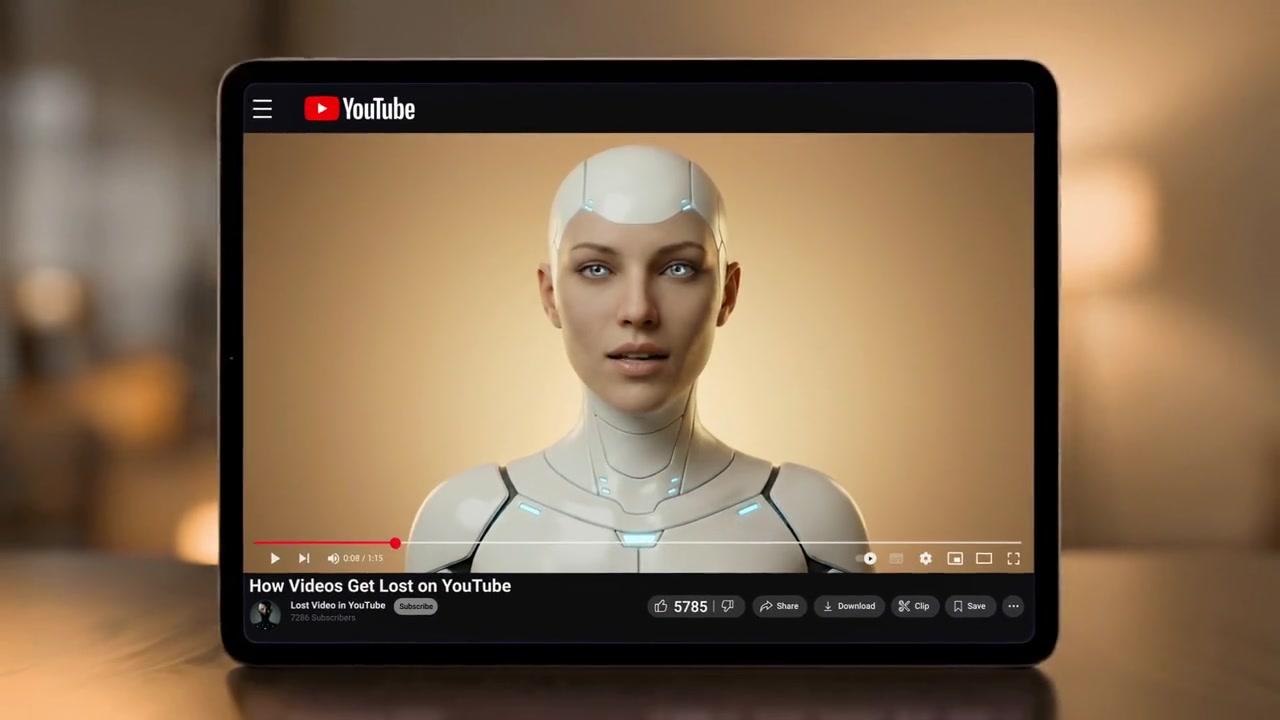 A tablet playing one video from a channel that nobody scrolls back through