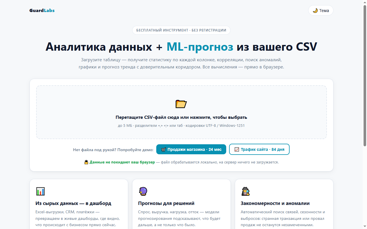 Data-анализатор — анализ CSV с ML-прогнозом