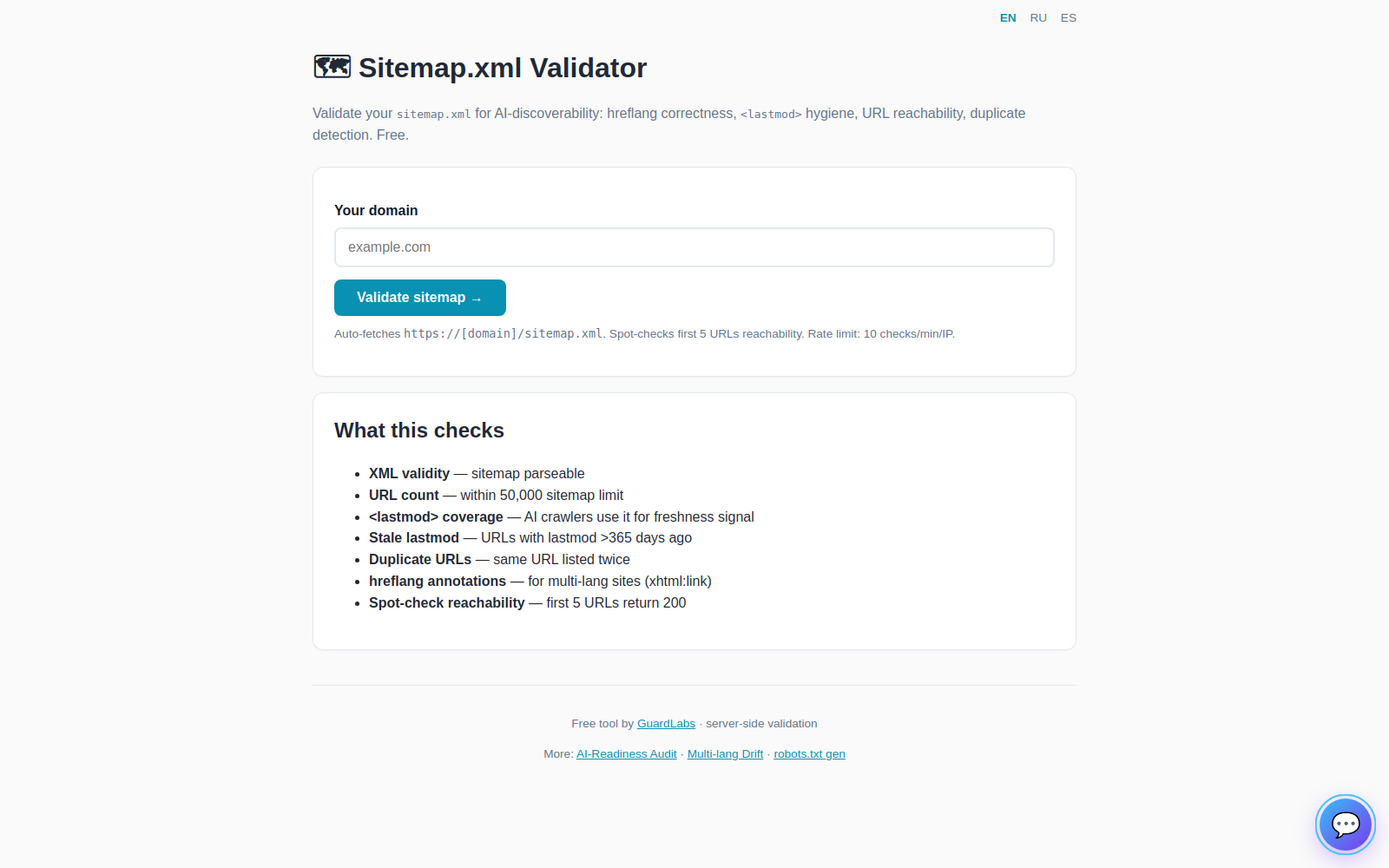 SEO audit tool
